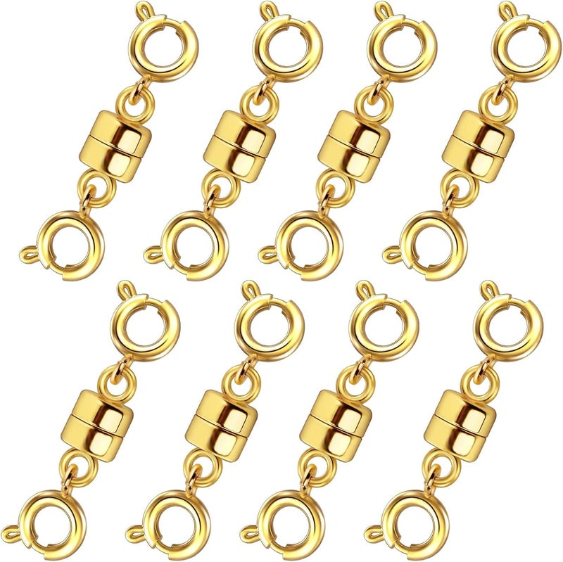Qulltk Double Magnetic Necklace Clasps and Closures 14K Gold and Silver Bracelet Extender Jewelry Clasps Converters for DIY Jewelry Making - Image 1